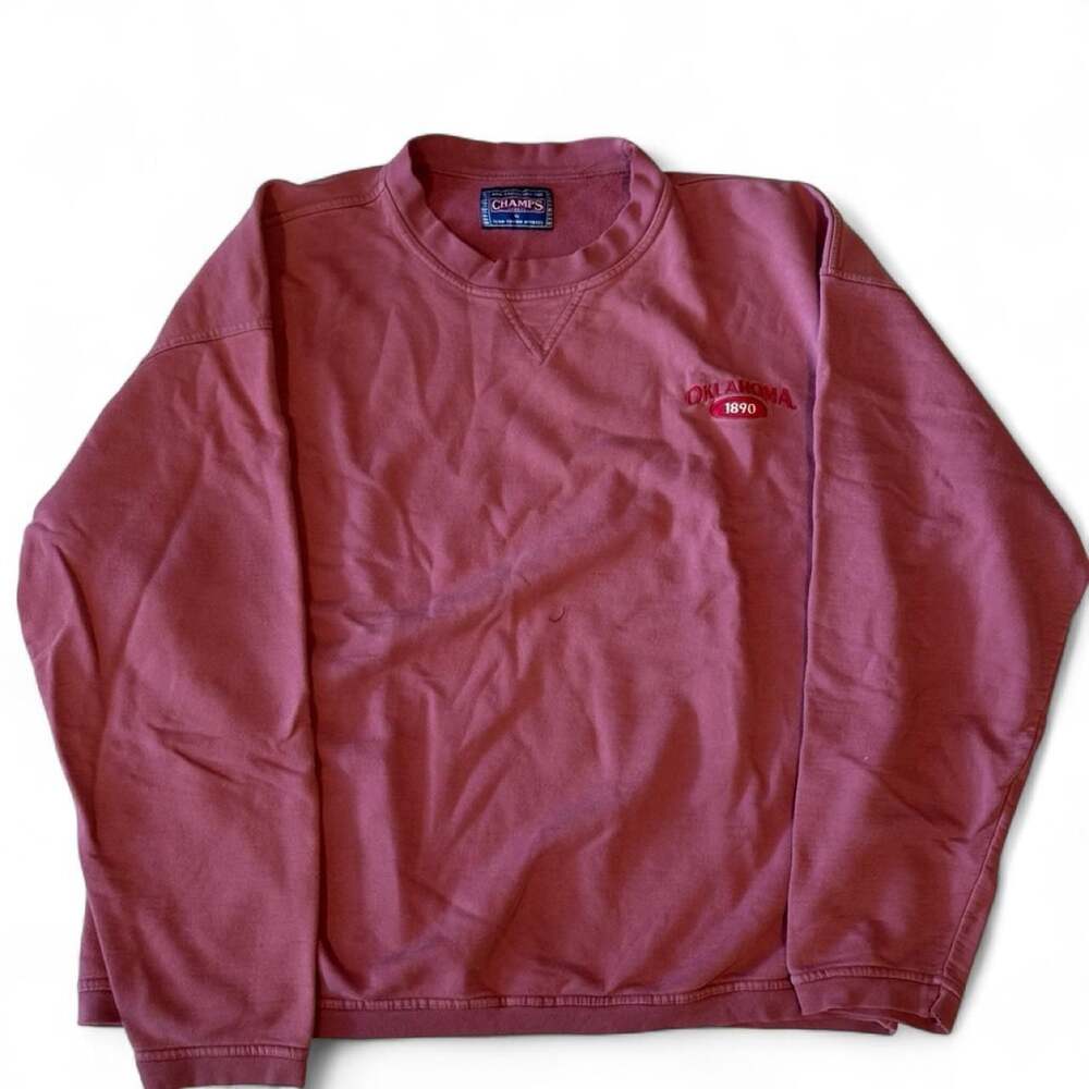 Vintage 90s Champs Sports Oklahoma 1890 Embroidered Crewneck Sweatshirt